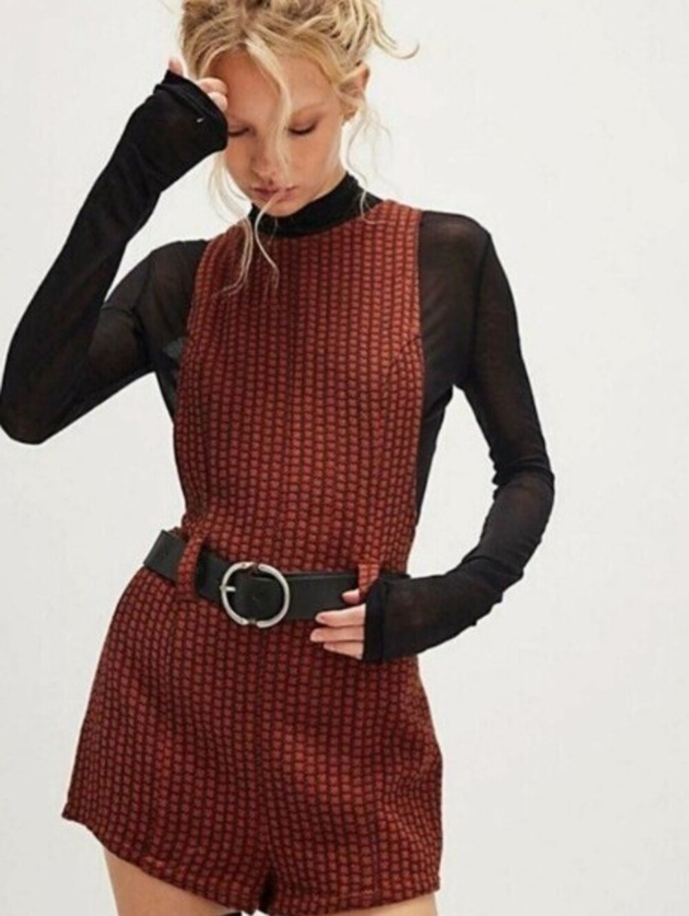 Free People Orange Cotton Mod Mini 1.5" Sleeveless Romper - Size - 10